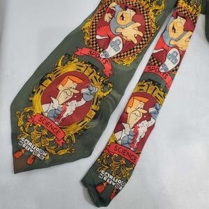 Cartoon Network 1994 Olive Green Tie with Red and Black Accents